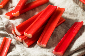 Raw Organic Red Rhubard Sticks
