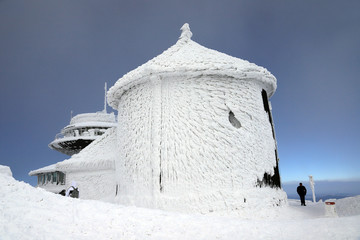 KARPACZ, POLAND - MARCH 08, 2020: St. Lawrence's Chapel in the Winter. A Roman Catholic chapel...