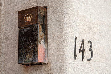 mail box and house numbers