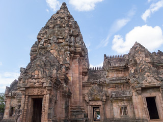 Fototapeta premium Phanom Rung Historical Park,is Castle Rock old Architecture about a thousand years ago at Buriram Province,Thailand
