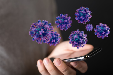 contagious coronavirus pandemic, dangerous virus outbreak 3d.