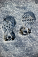 footprints in the snow, sweden, stockholm,nacka