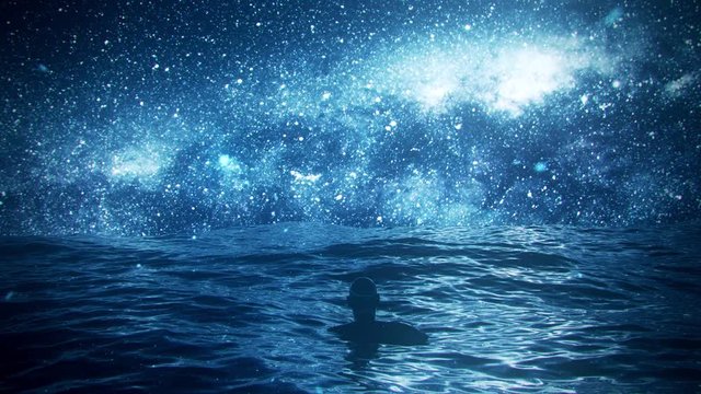 Starry Night in the Middle of The Ocean VJ Loop Background