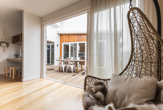 Large sliding doors living room