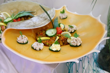  Food on the tables during the party