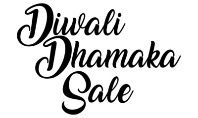 Diwali Dhamaka Sale calligraphy letters on white background.