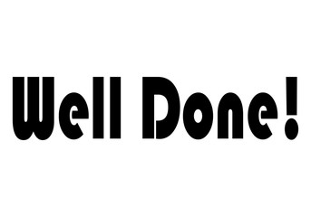 Bien hecho en color negro sobre fondo blanco.