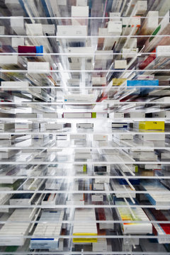 Cupboard with medicines in drugstore