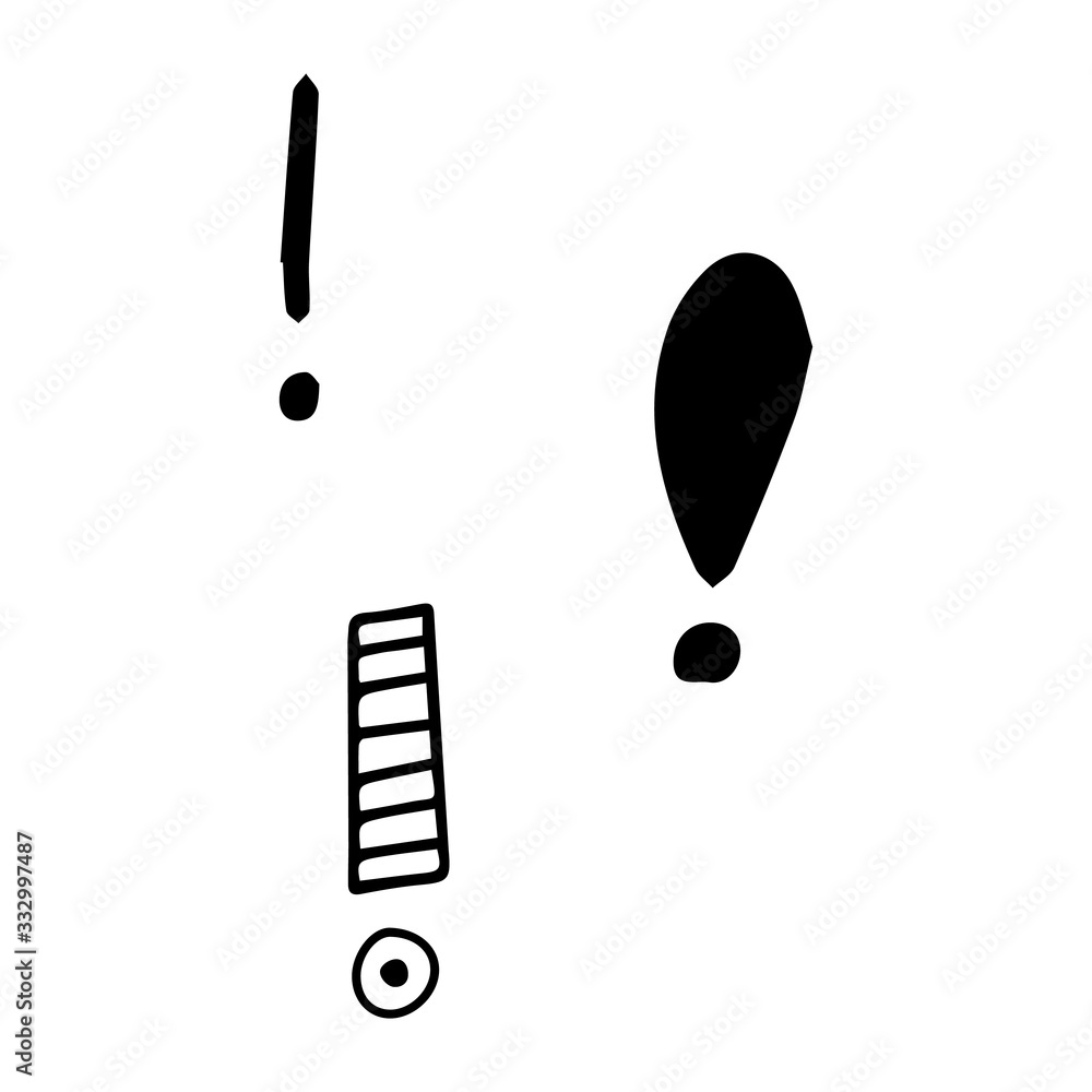 Poster vector illustration hand drawn question mark and exclamation point. question mark and exclamation po