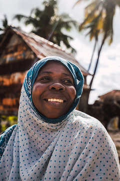 Portrait of a senior woman of Muslim beliefs in a village of Zan
