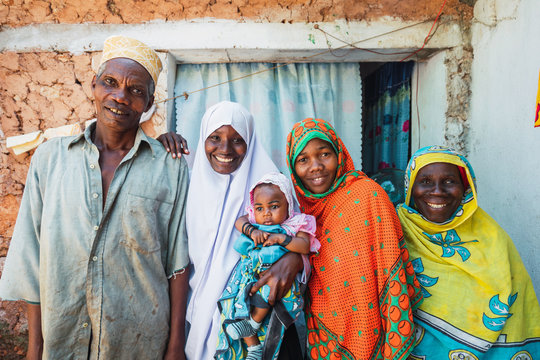 Portrait of a traditional family from Zanzibar