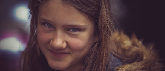 Fototapeta premium Portrait of young girl outdoor,