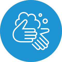 Hands Soap Suds Outline Icon