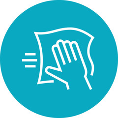 Hands Wiping With Cloth Outline Icon