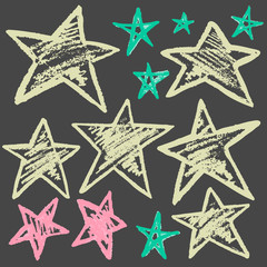 Obraz premium Cute childish drawing with wax crayons