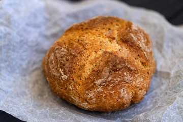 bread with chia seeds,top view