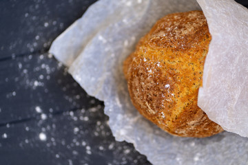 bread with chia seeds,top view
