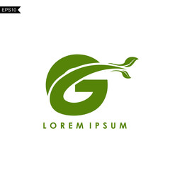 Initial Letter G Leaf Logo Template