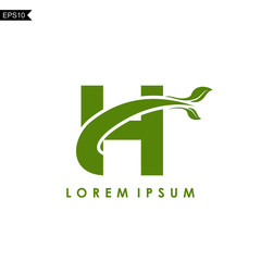 Initial Letter H Leaf Logo Template