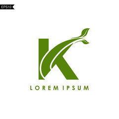 Initial Letter K Leaf Logo Template