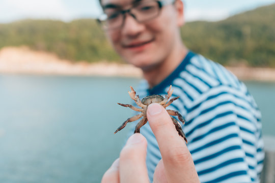 crab on hand