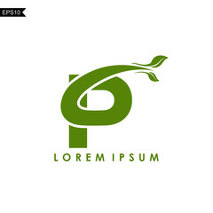 Initial Letter P Leaf Logo Template