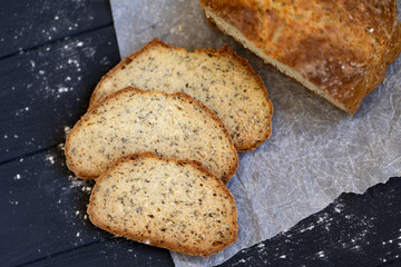 bread with chia seeds,top view