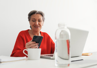 Mature businesswoman working in the office