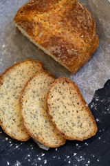 bread with chia seeds,top view
