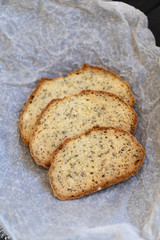 bread with chia seeds,top view