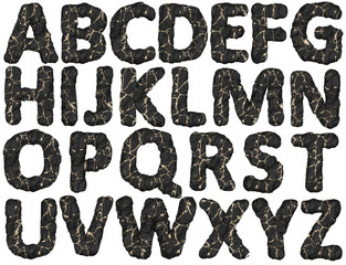 Minimalist black stone with golden vein Letters