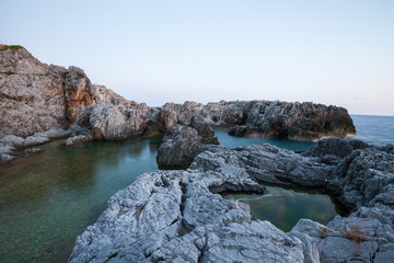 beautiful rocky beach of the Protected Marine Area Costa degli Infreschi and Masseta in the Cilento...