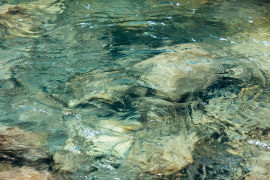 Detail of clear river water