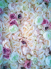 Colorful beautiful Pink flowers background. natural Roses for valentine day. spring nature background for desktop and wallpaper. Copy space 