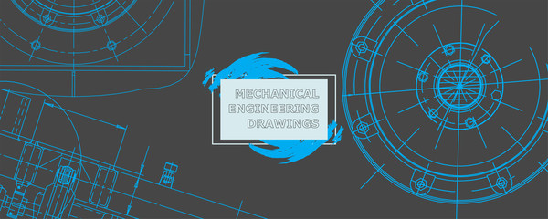 Abstract background concept mechanical engineering drawing