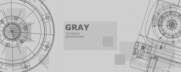 Abstract background concept mechanical engineering drawing