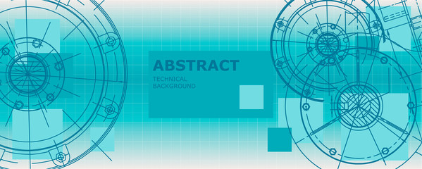 Abstract background concept mechanical engineering drawing