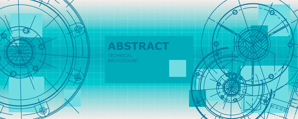 Abstract background concept mechanical engineering drawing