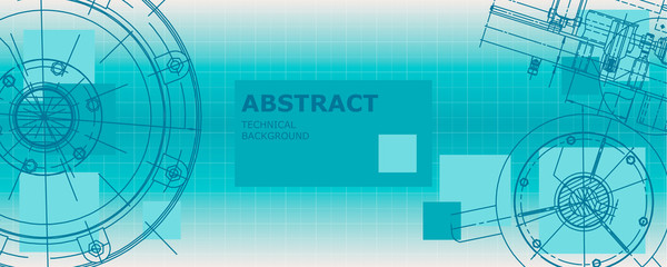 Abstract background concept mechanical engineering drawing