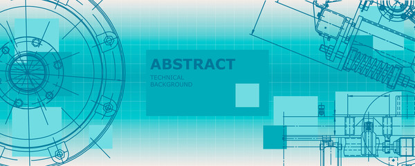 Abstract drawing. Mechanical engineering drawing. Engineering technological vector wallpaper