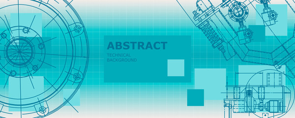 Abstract drawing. Mechanical engineering drawing. Engineering technological vector wallpaper
