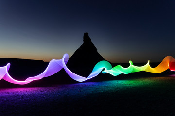 Lightpainting at magic hour