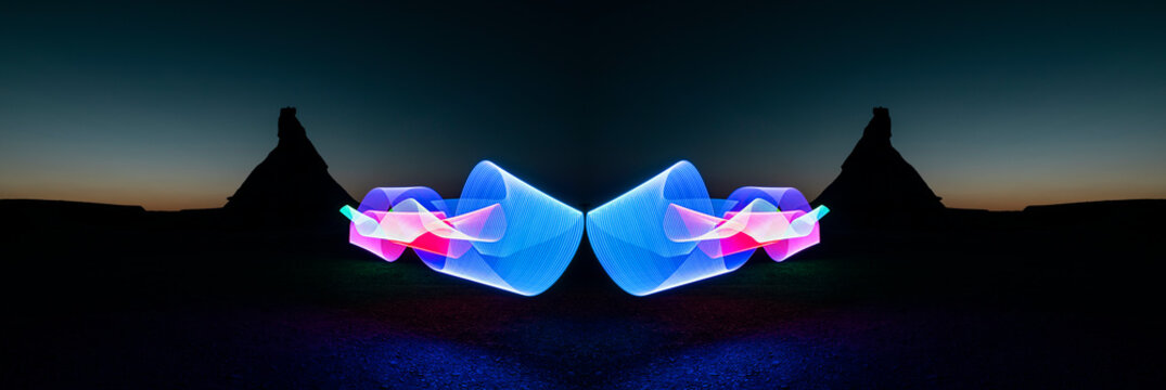 Lightpainting at magic hour