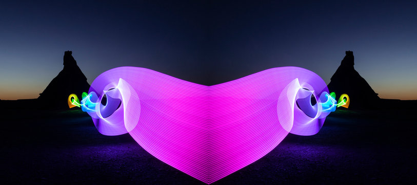 Lightpainting at magic hour