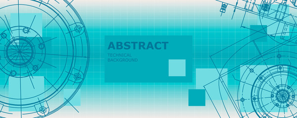 Abstract drawing. Mechanical engineering drawing. Engineering technological vector wallpaper