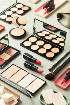 Elegant arrangement of cosmetics