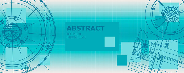 Abstract drawing. Mechanical engineering drawing. Engineering technological vector wallpaper