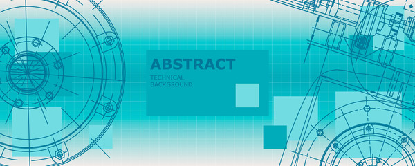 Obraz premium Abstract drawing. Mechanical engineering drawing. Engineering technological vector wallpaper
