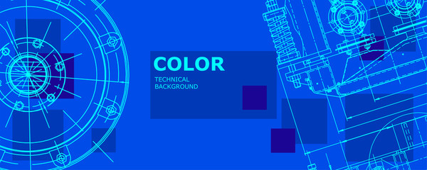 Abstract drawing. Mechanical engineering drawing. Engineering technological vector wallpaper