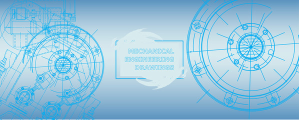 Abstract background concept mechanical engineering drawing